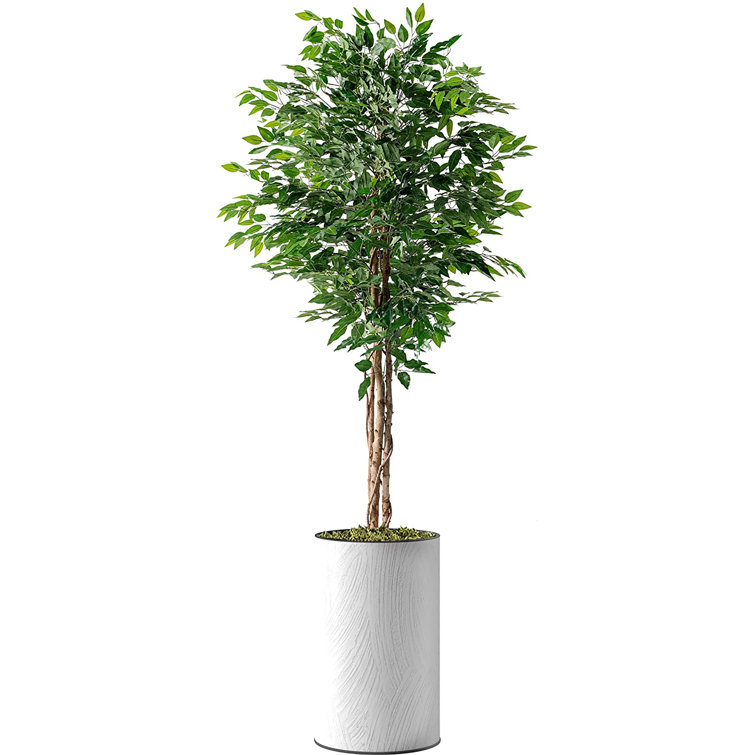 SIGNLEADER Artificial Tree In Modern Planter, Fake Ficus Silk Tree Home